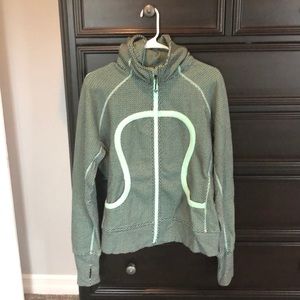 Lululemon Scuba Hoodie, size 12, mint green/black